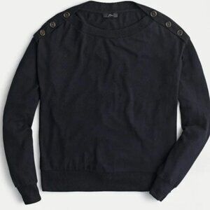 NWT J.Crew Supercozy Button Shoulder Sweater Top Knitted Lightweight AJ750